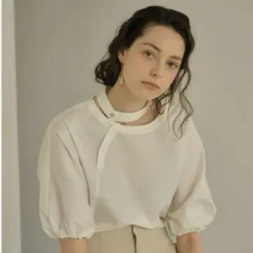 eaphi choker neck volume blouse