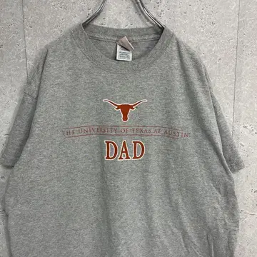 텍사스 대학교 칼리지 로고 DAD 프린트 그레이 티셔츠 L