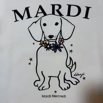 강아지 패턴 Mardi 마르디메크르디 인기 여성용 반팔 티셔츠
