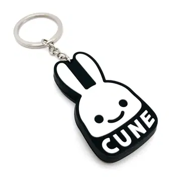 CUNE 러버 키홀더 토끼가 있는 스트랩 키링