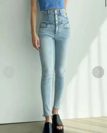 EMODA 비대칭 슬릿 하이웨스트 패깅스