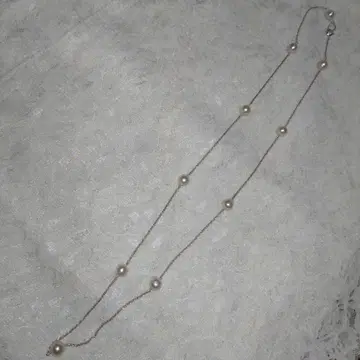 펄 롱 목걸이 실버 약 90cm 11
