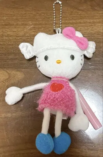 발길이 키티 봉제 인형 키링 레트로 레어