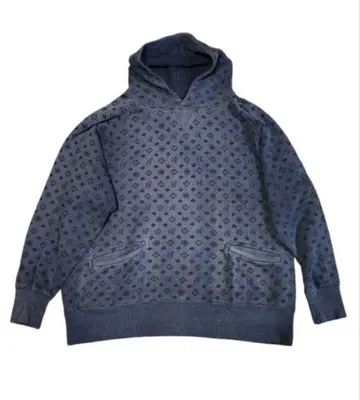 EVISU 올 패턴 모노그램 스타일 후드티 오버사이즈