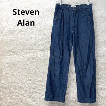 Steven Alan 데님 팬츠 스트레이트 청바지 얇은 소재 청바지 블루