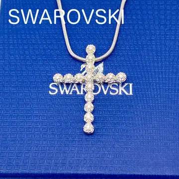 SWAROVSKI 스와로브스키 크로스 목걸이 스네이크 체인 컨디션 최상