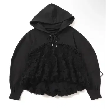 아사기뇨 poppy 프릴 블랙 후드티