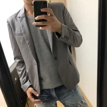 STUDIOUS 그레이 테일러드 자켓 M