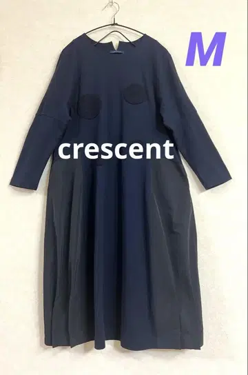 [CRESCENT] 롱 원피스 이소재 도킹 도트 자수 M