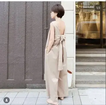 베이지 백리본 올인원 machatt