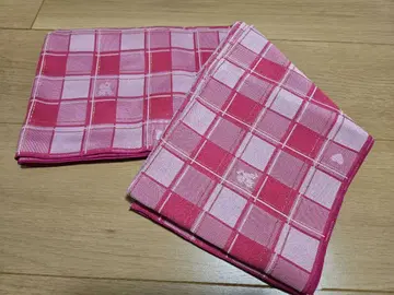 유카타 기모노 오비 핑크 체크 무늬