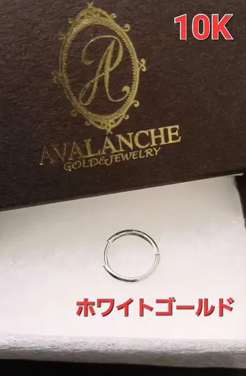 AVALANCHE 귀걸이 10K 화이트 골드 후프 뉴에스트