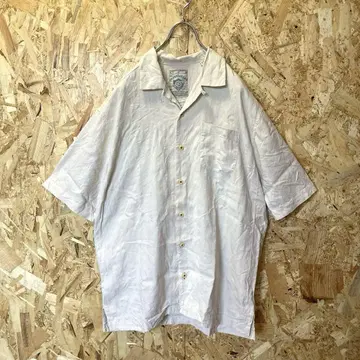 레어 vintage Tommy 야구 자수 로고 오픈 카라 실크 셔츠 반팔