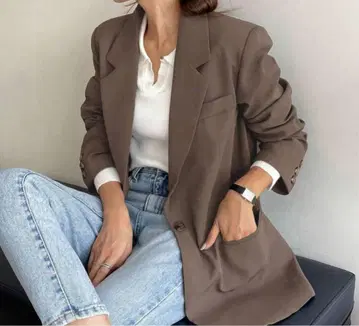 브라운 테일러드 재킷