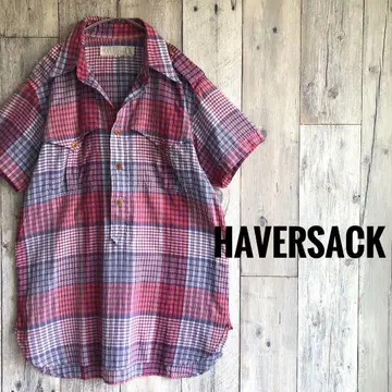 HAVERSACK 하버색 반팔 풀오버 셔츠 체크 얇은 소재