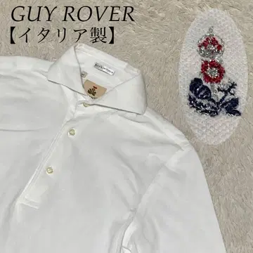GUY ROVER [이탈리아제] 와이드 칼라 사슴 피케 셔츠 화이트