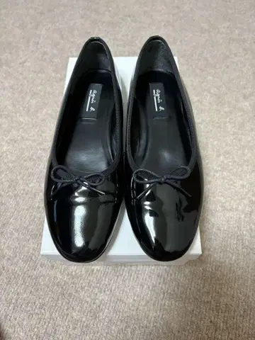 agnes b. 발레 슈즈 플랫 블랙 24.0cm 에나멜