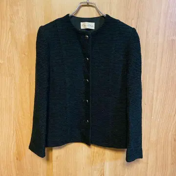 [ Oscar de la Renta ] 노카라 자켓 울 혼방 블랙 L