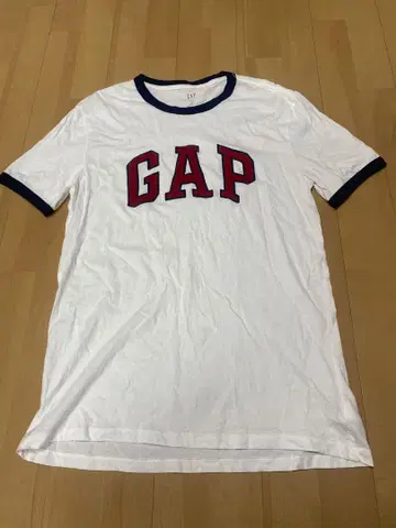 GAP 로고 티셔츠 화이트/네이비