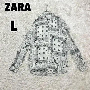 ZARA 자라 (L) 페이즐리 무늬 올 패턴 셔츠