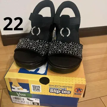 스케쳐스 샌들 22cm 스톤 블랙