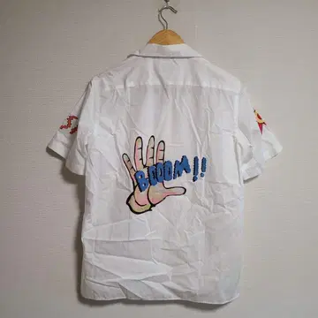 PS PaulSmith 오픈 카라 셔츠 BOOOM 프린트 반팔 S