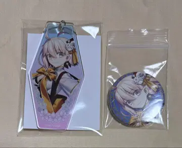 FGO 아크릴 룸 키 참 캔뱃지 오키타 소지 2점 세트