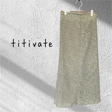 titivate 티티베이트 꽃무늬 롱 스커트 올 패턴 허리밴딩