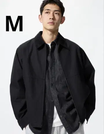 UNIQLO 유니클로 집업 숏 블루종 블랙 M