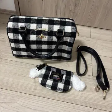 시나모롤 깅엄 체크 백 세트