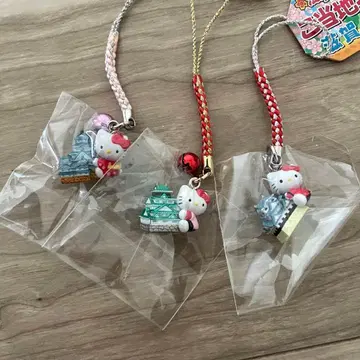 미사용 새상품  고토치 키티 kitty 헬로키티  네츠케 스트랩 세트