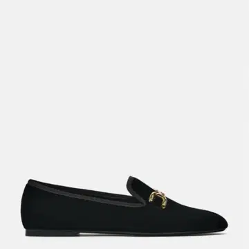 ZARA 플랫슈즈 로퍼 블랙 골드 컬러 버클