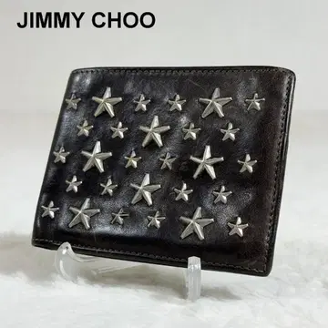 JIMMY CHOO 접이식 지갑 브라운 스터드 지갑