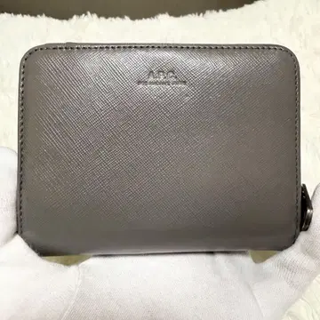 A.P.C. 아페쎄 가죽 접이식 지갑 컴팩트 지갑 그레이