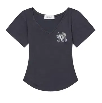 Vein Heart Camo V-Neck Short Sleeve Tee