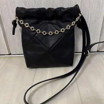 DRESSLAVE 블랙 소가죽 숄더백