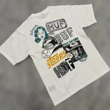 HUF 그래픽 티셔츠 화이트 S