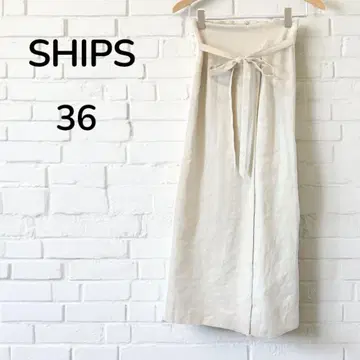 [ 새상품급 ] 쉽스 SHIPS 스커트 베이지 36 S 랩스커트