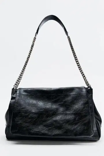 ZARA 블랙 가죽 숄더백