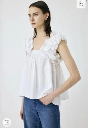 moussy SHOULDER FRILLS 상의 화이트