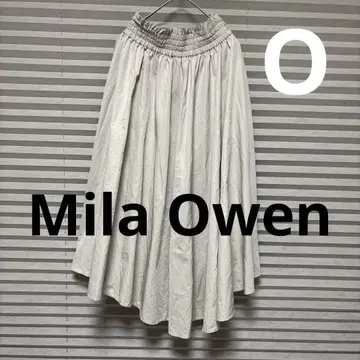 Mila Owen 미라 오웬 화이트 플레어 스커트 롱 프리