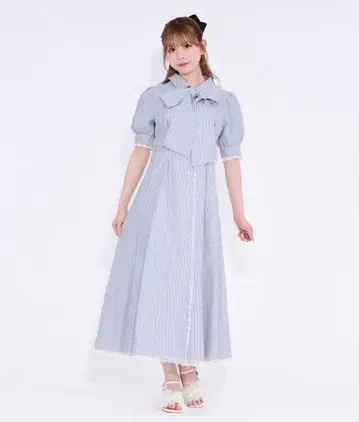 아소트 보우타이 레이스 셔츠 원피스 apress jour