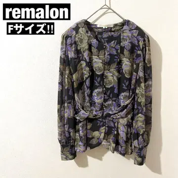 remalon 디자인 시어 셔츠 엘레강트 포멀 비쥬 꽃무늬