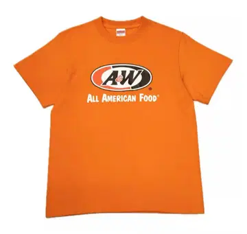 A&W 로고 티셔츠: 오렌지 L 사이즈