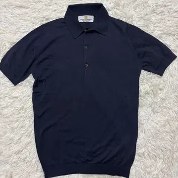 JOHN SMEDLEY 씨 아일랜드 코튼 반팔 니트 피케 셔츠 영국제