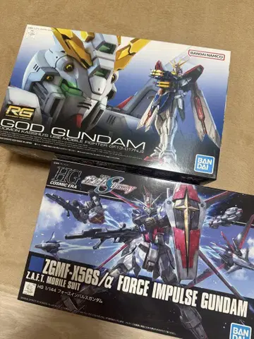 RG GOD GUNDAM & HG FORCE IMPULSE GUNDAM