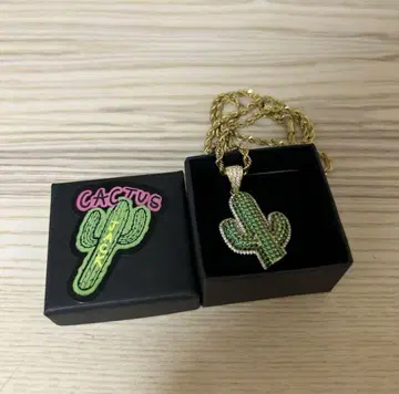 Travis Scott 목걸이 선인장 블링블링 골드