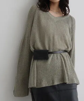 [미사용] hellam 3way 가죽 허리 벨트 파우치 블랙