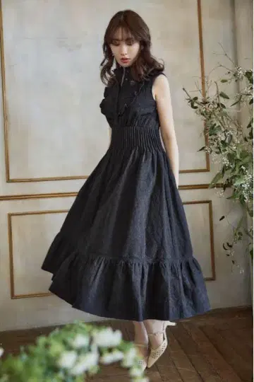 Paisley Cotton Lace Long Dress /Herlipto
