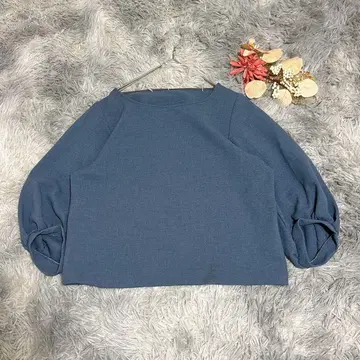디자인 웍스 (M) 긴팔 블라우스 무지 볼륨 슬리브 성숙/러블리